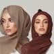 2pcs/set Stylish Elastic Undercap Chiffon Scarf, 1pc Elegant Solid Color Breathable Inner Hijab Cap & 1pc Thin Sunscreen Hijab Combination