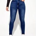 Slim Fit Washed Skinny Jeans, High Stretch Slant Pockets Tight Jeans, Women's Denim Jeans & Clothing