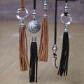 Velvet Faux Leather Rope Tassel Long Necklace For Women Boho Ethnic Style Jewelry