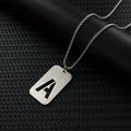 1pc Letter Cutout Necklace, Men's Trendy Hip Hop Sweater Chain Accessories, Rectangular Glossy Tag Pendant, Birthday Jewelry, Thanksgiving Christmas Birthday Gift For Men Or Women Or Friends Or Family