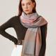 Classic Striped Plaid Scarf Elegant Imitation Cashmere Tassel Shawl Autumn Winter Soft Comfortable Women's Scarf