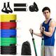 11pcs/set Resistance Bands Set, Exercise Bands, Pull Rope With Door Anchor, Handle, Leg & Ankle Bands And Storage Bag, Suitable For Home & Gym Fitness, Yoga And Pilates