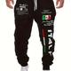 """italy"" Print Hip Hop Style Joggers, Men's Casual Stretch Waist Drawstring Sports Pants Sweatpants"