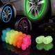 4pcs/8pcs/12pcs Luminous Valve Stem Cap, Universal Car Fluorescent Car Tire Valve Cap Luminous Bicycle Tire Valve Stem Cap