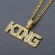 30inch Cuban Chain Fashion Men Women Hip Hop Iced Out Letter King Pendant Necklace Jewelry