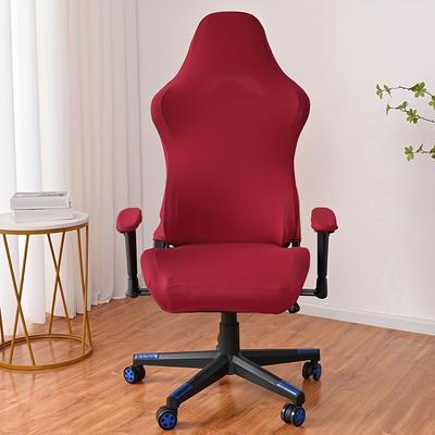 1pc Washable Milk Silk Gaming Chair Cover With Removable Armrest Covers - Protects Swivel And Reclining Racing Gamer Chairs For Office And Home Use