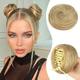 2pcs Mini Claw Clip In Messy Space Bun Chignon Synthetic Fiber Hair Cat Ears Bun Hair Extensions Accessory Ponytail Updo Hair Pieces Hair Accessories