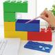 1pc Premium Stackable Building Blocks Storage Box For Stationery And Small Items - Sturdy Office Desktop Organizer