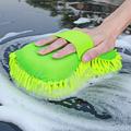 1pc Ultra Absorbent Chenille Microfiber Wash Sponge For Car Detailing - Scratch Free, Green, 9.05in X 5.11in X 2.75in