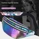 New Holographic Fanny Pack, Hologram Waist Bag Laser Pu Beach Travel Banana Hip Bum Zip Waist Bags Women Belt Bag For Girls