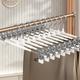 10 Pack, Stainless Steel Trouser Hanger Clip - Retractable, Traceless, And Easy To Use - Perfect For Wardrobe And Household Use - Ideal For Drying Skirts And Clothes