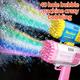 Children's 40-hole Electric Bubble Machine Handheld Gatling Automatic Bubble Children's Portable Outdoor Party Toy Led Light Hair Dryer Boy Girl Gift (bubble Liquid And Battery Not Included)