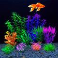 10pcs Aquarium Plants Decorations, Fish Tank Artificial Plastic Plant Decoration Set Plastic Water Grass Fish Tank Landscaping Decoration