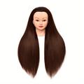 Mannequin Head, Straight Hair Mannequin Head, 24 Inch Mannequin Head For Beginners, Hairdresser Manikin Head, Training Doll Head For Hair Styling And Practice, With Holder