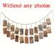 1pc Hanging Photo Frame With 22 Clips, Boho Wood Bead Decor Hanging Frame Clip For Dorm, Classroom, Bedroom, Home Decoration, 150cm/43.3in