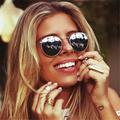 Round Metal Fashion Sunglasses For Women Men Casual Mirror Lens Glasses For Driving Summer Beach Travel