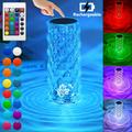 Crystal Table Lamp, Rgb Rose Diamond Touch Lamp, Color Changing Night Light For Bedroom/living Room/party Dinner Decor Creative Lightsy (remote & Touch)