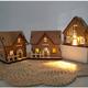 1pc Christmas Wooden Light-emitting Huts Decor, Small House Home Holiday Wooden Crafts Decor, Home, Bedroom, Indoor, Christmas, Holiday, Tent, Garden, Yard Decor (without Battery)