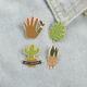 Cartoon Creative Green Plant Shape Brooch Jewelry Cactus Leaves Palm Brooch Accessories Badge