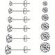 6pairs Of Earring Sets, Anti Allergic Transparent Cubic Zirconia 316l Earrings, Stainless Steel Zirconia Earrings, Men's 3-8mm Earrings, A Gift For