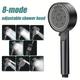 1pc Bathroom Shower Head, High Pressure Water Saving Shower Head, 8 Mode Adjustable Black Hand Held Pressurized Shower Head, Bathroom Handheld Jet, Spray Massage Head, Shower Bathroom Accessories