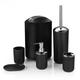 4/6pcs Plastic Bathroom Accessory Set, Soap Dispenser, Toothbrush Holder, Toilet Brush, Trash Can, Bathroom Tumbler And Soap Dish, Bathroom Accessories