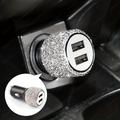 Dual-usb Car Charger Bling Usb Fast Charging Phone Adapter In Car For Iphone 5v 2.1a Dual Port Car Charger