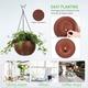 "2pcs Hanging Planters Self Watering Hanging Baskets For Indoor Outdoor Plants Flower Plant Pot Dark Grey (8.3"" & 10.2"")"