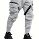 Zipper Pocket Techwear Drawstring Sweatpants Loose Fit Pants Men's Casual Joggers For Men Winter Fall Running Jogging