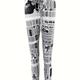 High Waist Retro Newspaper Printed Sports Leggings For Women - Perfect For Running, Yoga, Workout, And Gym - Women's Activewear