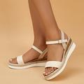 Women's Braided Belt Wedge Sandals, Comfortable Open Toe Buckle Strap Shoes, Women's Fashion Summer Shoes