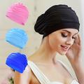 Ruched Solid Color Swimming Cap Elastic Nylon Shower Batch Cap Casual Swimming Hats For Women