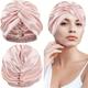 Elegant Satin Ruched Bonnet Double Layer Knotted Elastic Turban Soft Shower Cap Sleeping Night Hat Hair Bonnet