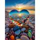 1pc 11.8x15.8in/29.97x40.13cm Love Stone 5d Diamond Painting , Diy Diamond Painting Kit Diamond Painting Picture Diy Cross Stitch Painting Kit For Home, Wall And Entryway Decoration Without Frame