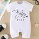 """baby 2024"" New Year's Letter Print Summer Short-sleeved Infant And Toddler Romper Jumpsuit, Soft, Comfortable And Breathable Baby Clothes Pregnancy Gift"