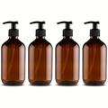 4pcs Empty Pump Bottles Dispenser 300ml Portable Cylinder Shampoo Lotion Hand Pump Bottle Durable Refillable Containers For Massage Oil, Liquid Soap