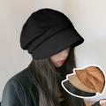 Minimalist Solid Color Baker Boy Hat, Personality Windproof Casual Beret Hat For Women