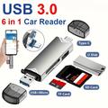 6-in-1 Usb 3.0 High-speed Transfer 5gbps Rate Card Reader, Type-c Android Interface Plug And Play