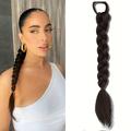 Synthetic Braided Ponytail Fashion Brigade Takes Wig Ponytail Fried Dough Twists Braid Female Tibetan Middle Long Boxing Braid Small Braid Black Imitation Hair