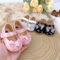 Elegant Bowknot Shoes For Baby Girls, Comfortable Lightweight Non Slip Soft Flat Sole Shoes For Indoor Outdoor Party, Spring And Autumn
