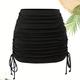 Special Fabric High Stretch Cover Up Skirt, Solid Color Drawstring Tie Side Beach Skirt, Women's Swimwear & Clothing For Holiday