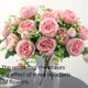 1 Bouquet, Stunning 5-head Artificial Persian Rose Bouquet For Home Decoration And Weddings