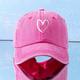 Heart Washed Baseball Cap, Candy Color Trendy Casual Women's Sun Hat New Year Presents Christmas Valentine's Gift For Her