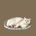 Cat Scratcher Bed, Cat Scratching Board Wear-resistant Oval Corrugated Cat Scratcher Scratching Lounge Bed