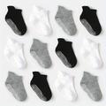 6pairs Baby's Cotton Blend Non-slip Floor Socks For Toddler Kids Boys Indoor Activities, Learn To Walk Ankle Socks For 4 Seasons