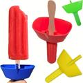 1/4pcs Drop-free Popsicle Holder, Ice Cream Stick Leak-proof Pastry Holder, Dirty Freezer Snack Drop-free Popsicle Holder, Popsicle Holder With Straw