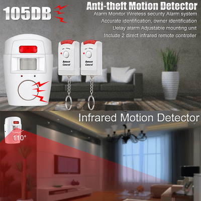 1 Set Smart Home Security Pir Alert Infrared Sensor Alarm System Anti-theft Human Motion Detector 105db Siren With 2pcs Remote Controller
