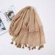 Embroidery Hollow Lace Tassel Scarf Fashion Elegant Casual Cold Weather Scarves Wraps For Women For Eid