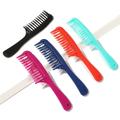 1pc Double Row Wide Tooth Detangler Hair Comb Shampoo Comb With Handle For Long Curly Wet Or Dry Hair