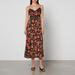 Amora Floral-Print Silk Midi Dress